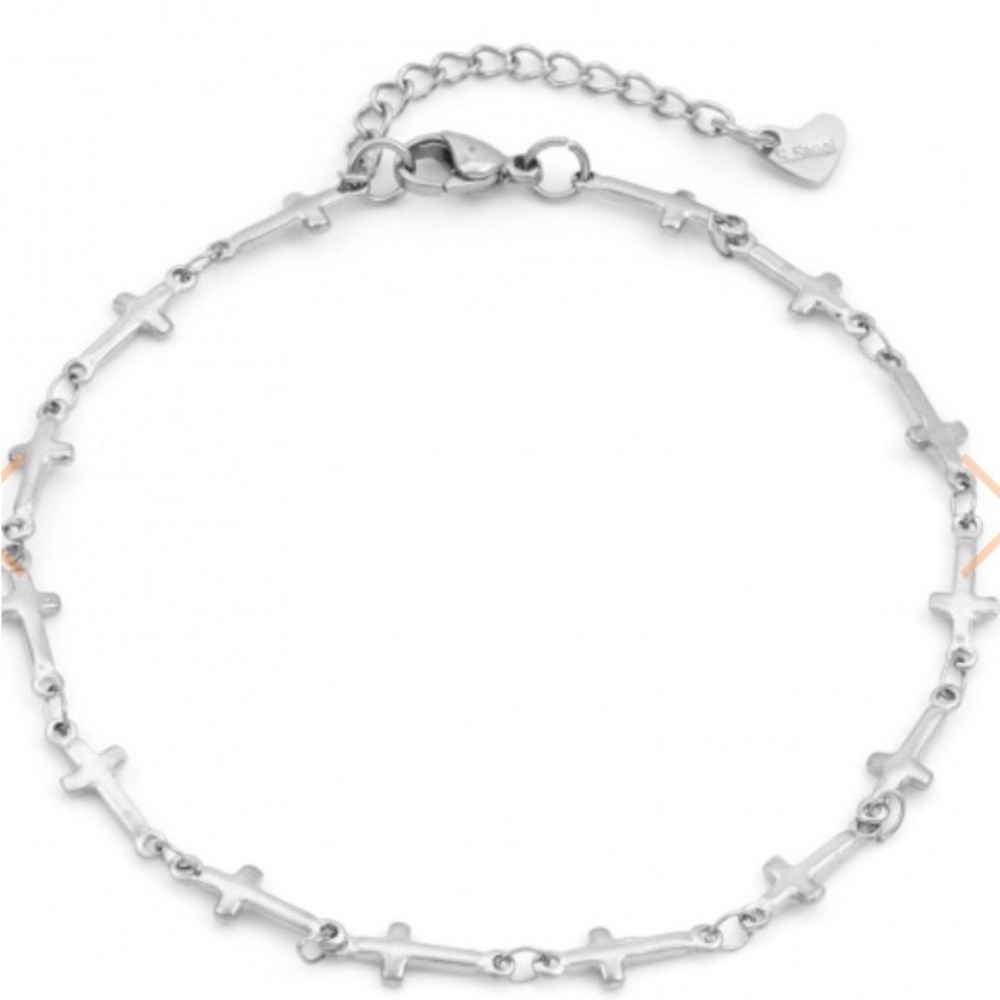 Stainless Steel Cross Charm Ankle Bracelet